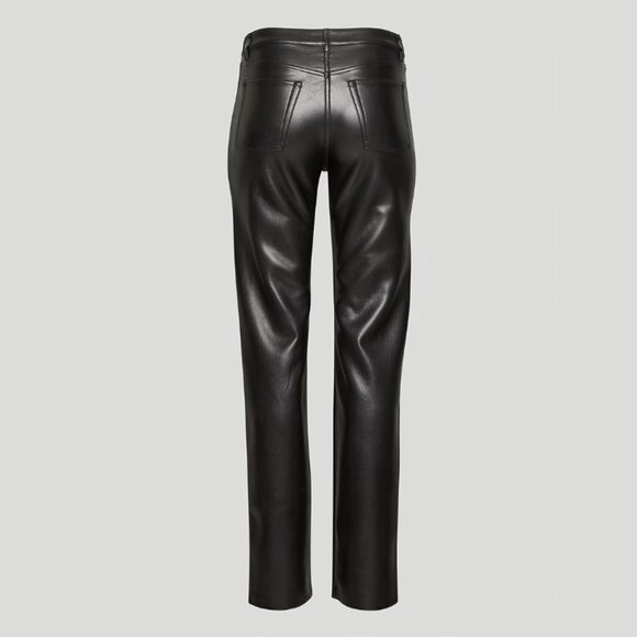 Aritzia Wilfred Melina Low Rise Pant in Black Vegan Leather - Picture 4 of 9